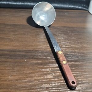 Vintage Utica American Maid Stainless Ladle Wood Handle 12-Inch Long